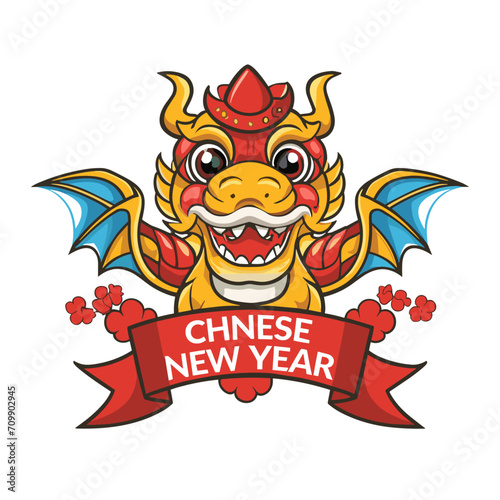 chinese new year dragon illustration , chinese new year dragon vector illustration 