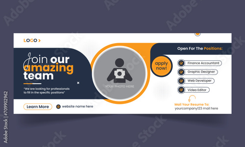 We are hiring job vacancy social media facebook cover and web banner template