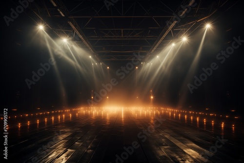 Stage Lights and background. Volumetric Stage Lights.