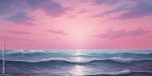 storm over the ocean, pink skye, beautiful background © Orod