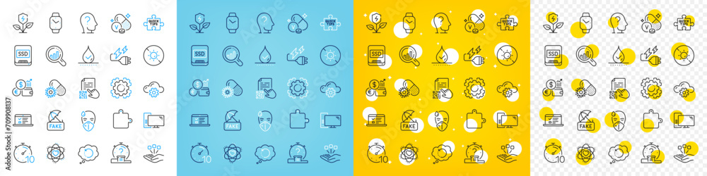 Vector icons set of Electricity plug, Coronavirus pills and No sun line icons pack for web with Puzzle, Ssd, Quiz outline icon. Psychology, Qr code, Recovery data pictogram. Web lectures. Vector Vector icons set of Electricity plug, Coronavirus pills and No sun line icons pack for web with Puzzle, Ssd, Quiz outline icon. Psychology, Qr code, Recovery data pictogram. Web lectures. Vector