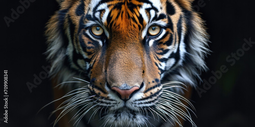 close up of a tiger's face 