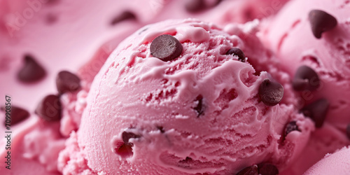 strawberry ice cream close up