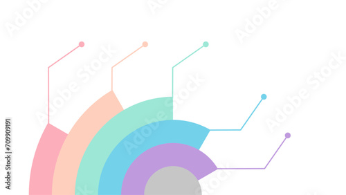 Blank company milestone timeline infographic template as vector with 5 options can be used for progress, diagram, annual report, web design. Business concept.