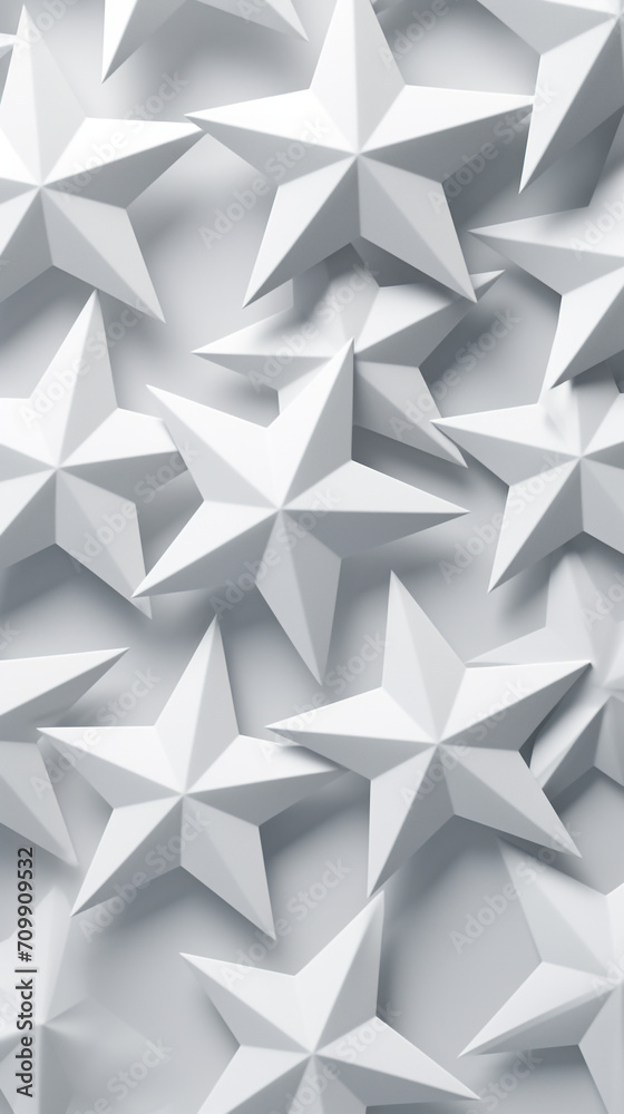 White star shapes, on a light gray background created with Generative Ai White star shapes, on a light gray background created with Generative Ai
