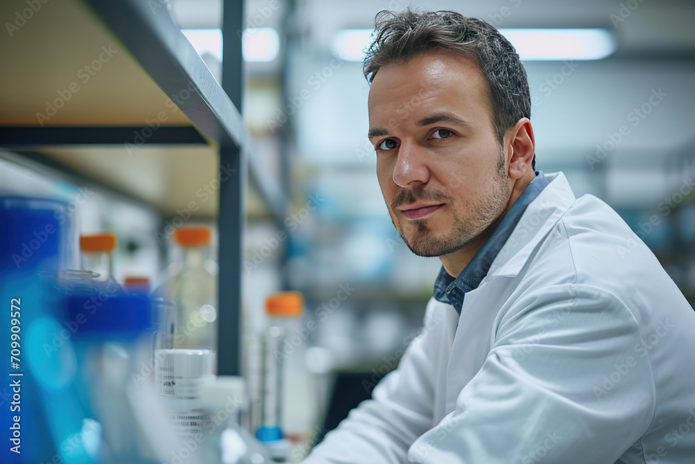 portrait of a man doing scientific research at the lab portrait of a man doing scientific research at the lab