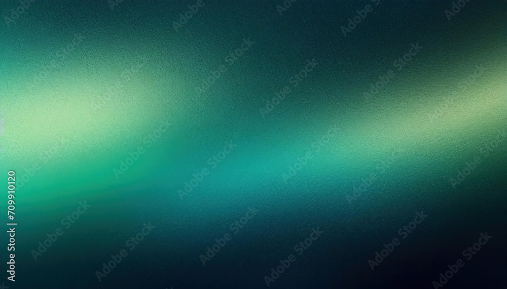 Dark green and blue glowing grainy gradient background. Colorful noise texture backdrop for webpage header or banner.