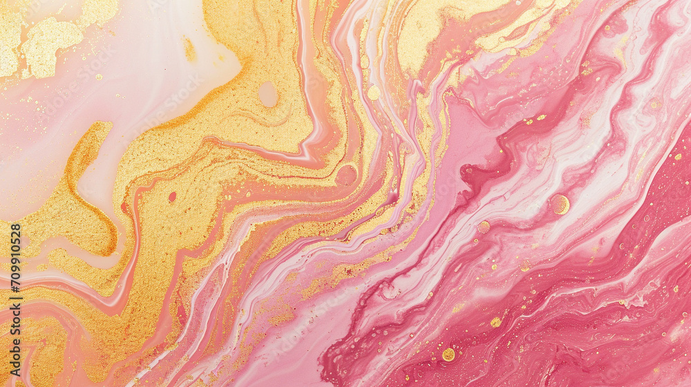 Pink and yellow marble background 