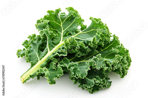 leafs of kale on isolated white background  