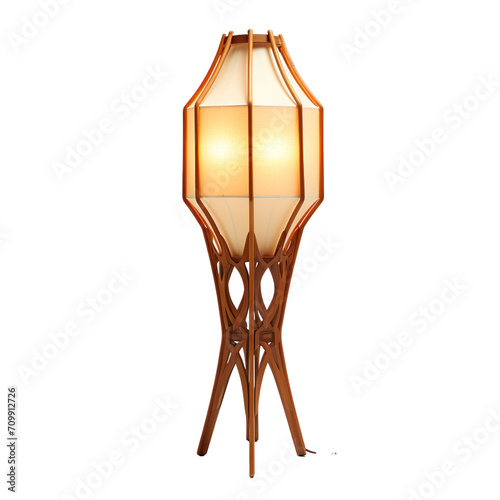 front view of Paper Lantern floor lamp isolated on a white transparent background.