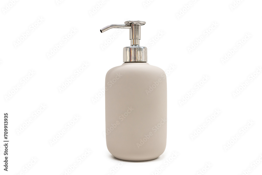 Soap dispenser isolated on white background with clipping path. Dispenser lid.