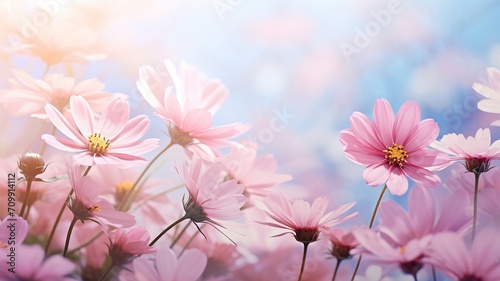 Soft pastel flowers gently spread across a soothing background