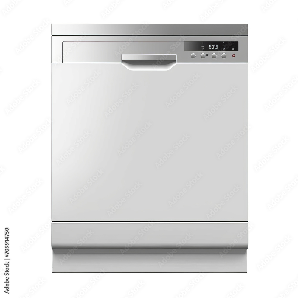 dish washing machine on transparent background generative ai