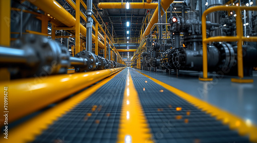 Large Industrial Area With Yellow Pipes and Structures © Mustafa