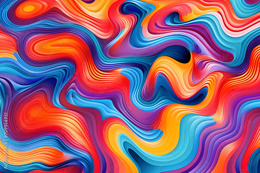 Obraz premium An abstract wavy psychedelic background image.