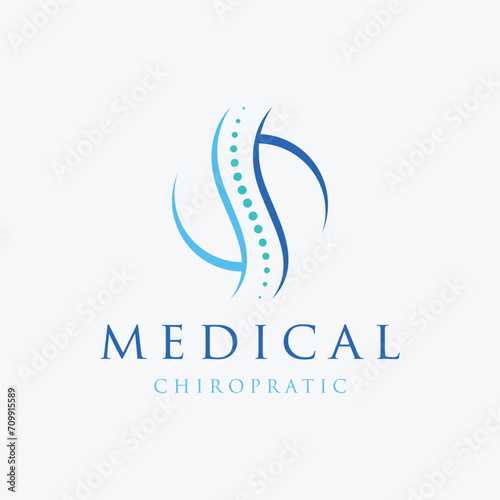Chiropractic spine logo template design.Logo for nursing, massage, business and medicine.