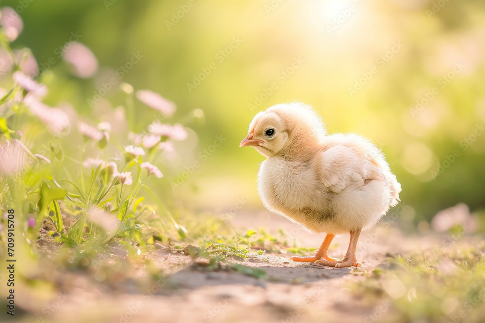 cute baby chick close up 