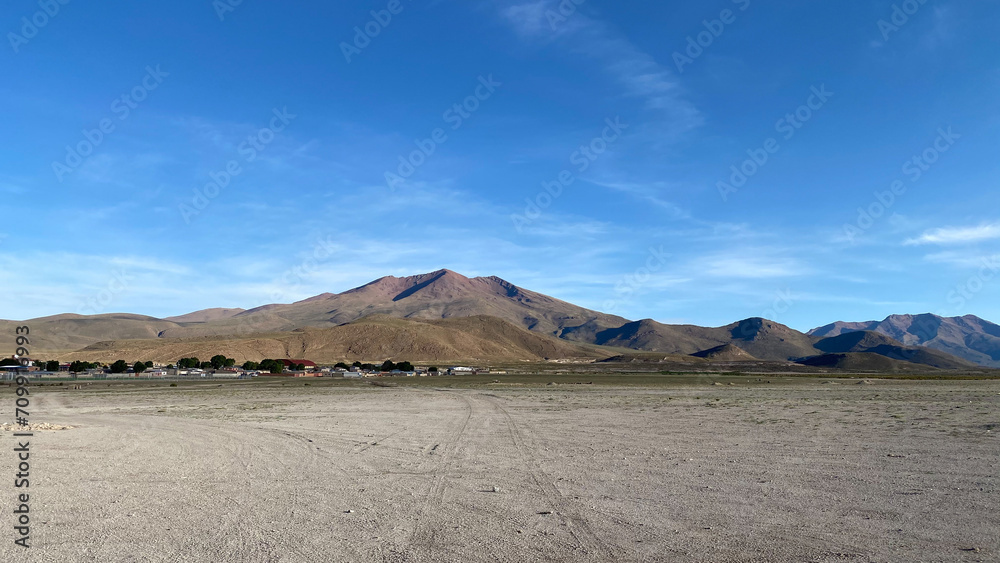 Salar de Uyuni, Bolivia - January 25, 2020 - Photo of a beautiful landscape in the salar de uyuni in the Oruro department
