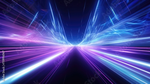 Fototapeta Naklejka Na Ścianę i Meble -  A futuristic space station with various beams of neon lights