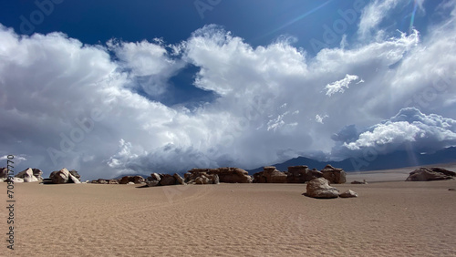 Salar de Uyuni, Bolivia - January 25, 2020 - Photo of a beautiful landscape in the salar de uyuni in the Oruro department