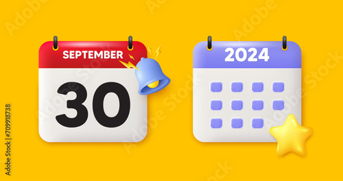 30th day of the month icon. Calendar date 3d icon. Event schedule date. Meeting appointment time. 30th day of September month. Calendar event reminder date. Vector