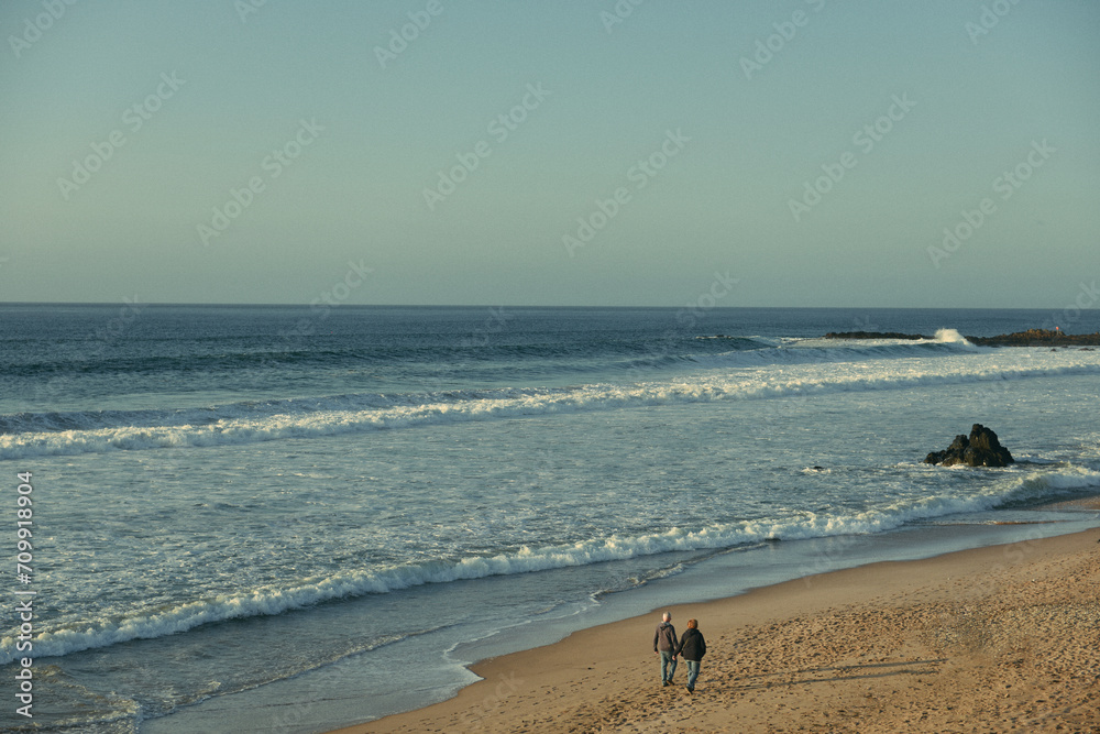 walking on the beach