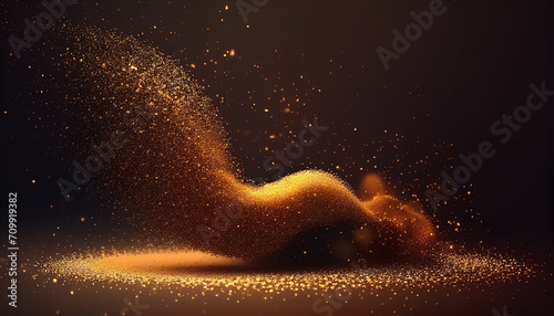 Abstract golden sparkle particles background , Hyper realistic, Ai generated image (2)