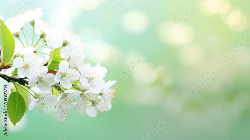 cherry blossom on a mint background 
