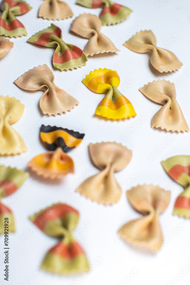 bow tie pasta isolated on white background bow tie pasta isolated on white background