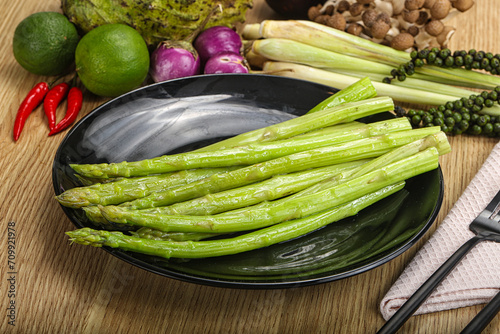 Dietary cuisine - boiled aspargus stem