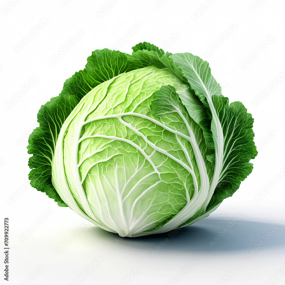 Fototapeta premium Fresh cabbage isolated on white background