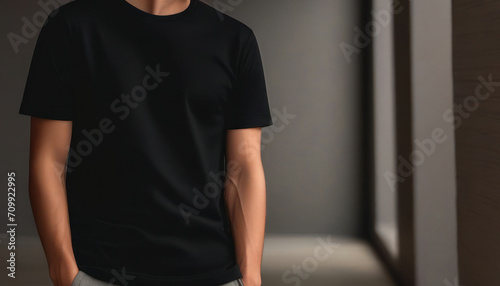 front of a person in a shirt