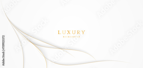White background with elegant golden lines, use for template or cover. Elegant premium white background. vector illustration	