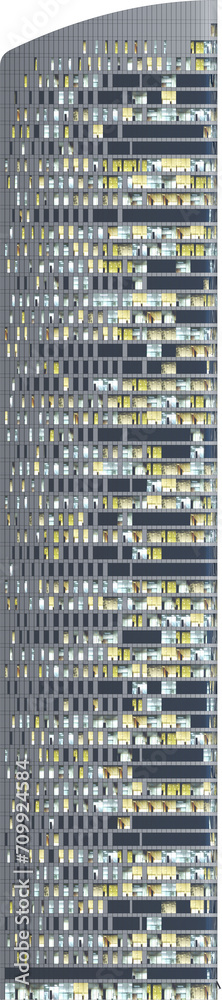 Facade view of moden building at night - skyscraper Facade view of moden building at night - skyscraper