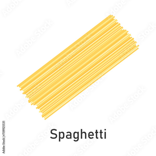 Spaghetti pasta. Restaurant pasta. For menu design, packaging. Vector illustration.