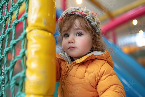 Little kid in an indoor playground. © Tisha