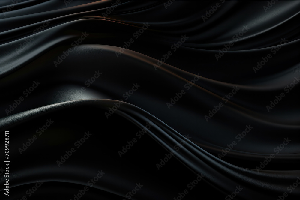 Black wavy silk background Black wavy silk background