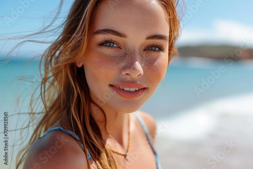 Young caucasian female model on the beach © Tisha