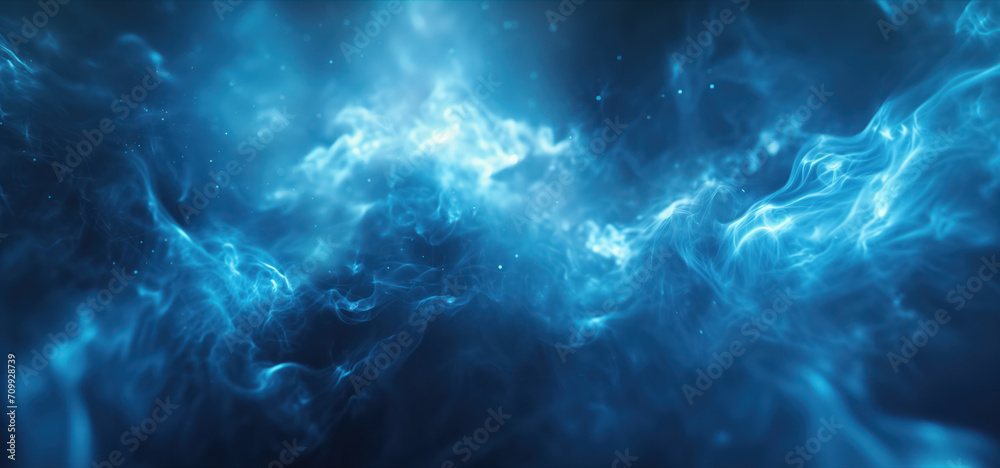 Abstract background of blue smoke and fire. Shallow depth of field.