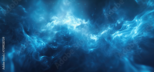 Abstract background of blue smoke and fire. Shallow depth of field. photo