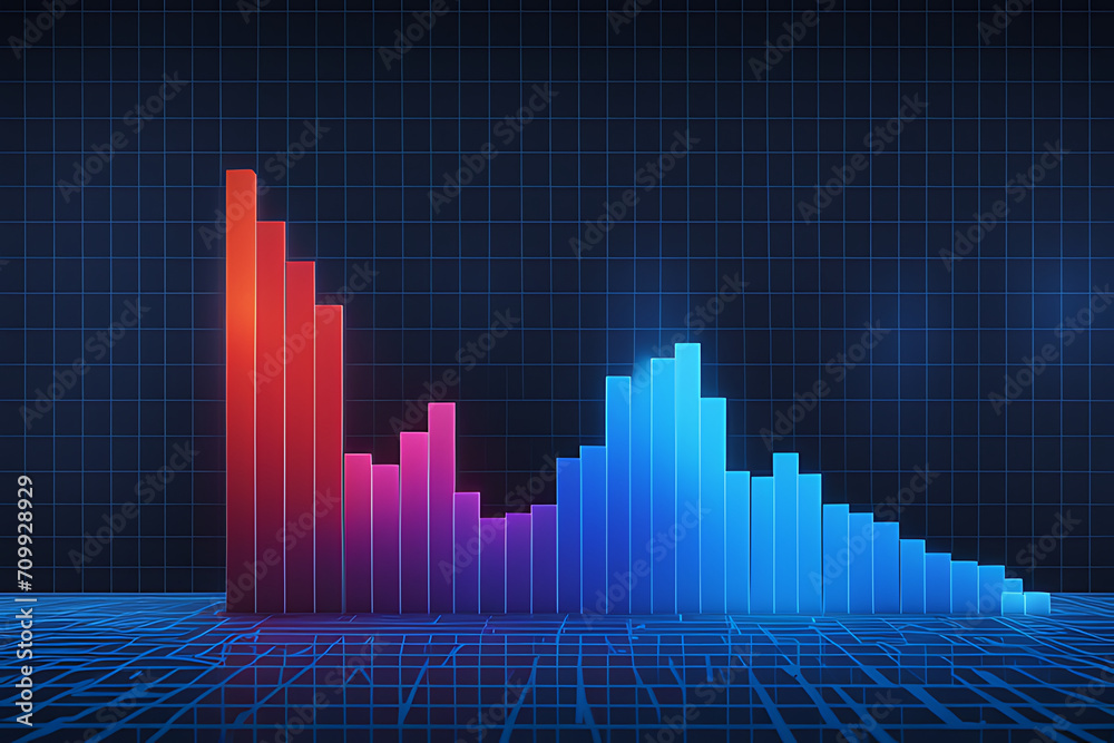 a spectrum wave chart colourful audio beat effect up and down photo illustration