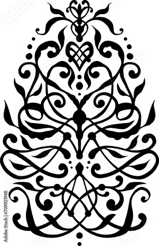 Vector pattern in the style of English forging, gate metal forging.  Pattern for metal cutting, wood trimming, plotter cutting on films. Pattern for wood burning. Floral pattern for greeting card 