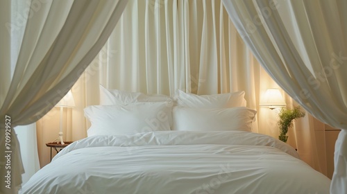 Luxurious bedroom with white tones