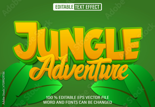 Editable 3d text style effect - Jungle Adventure text effect Template