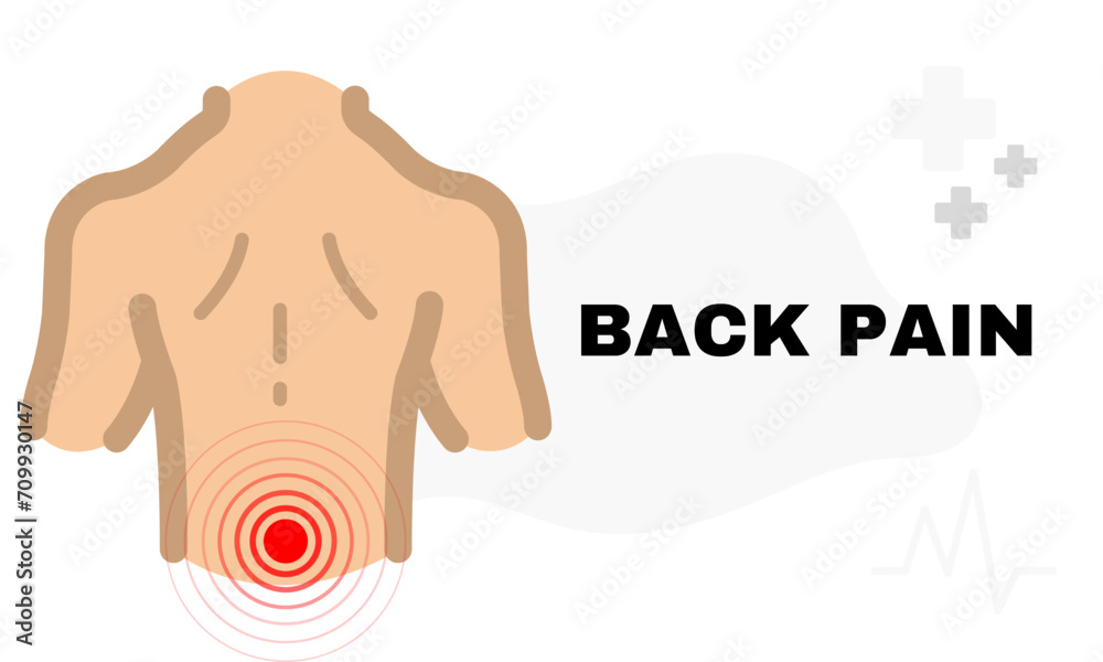 Obraz premium Back pain vector illustration concept