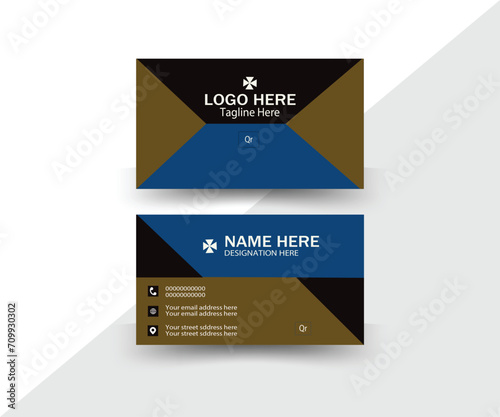 Black ,Sky and Brick color modern business card design Layout Green corporate business card template,