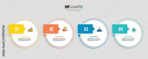 Infographics design template business concept with 4 steps vector