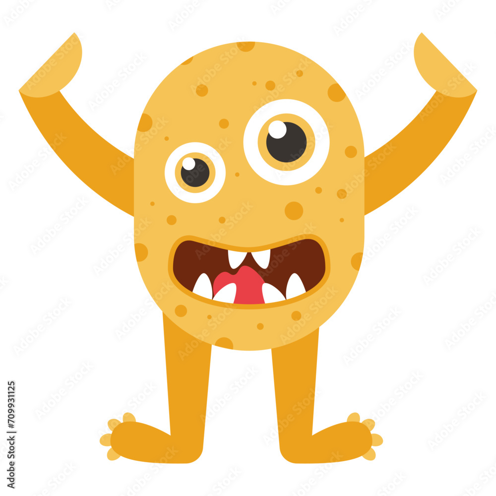 Obraz premium Cute funny monster. Vector illustration.
