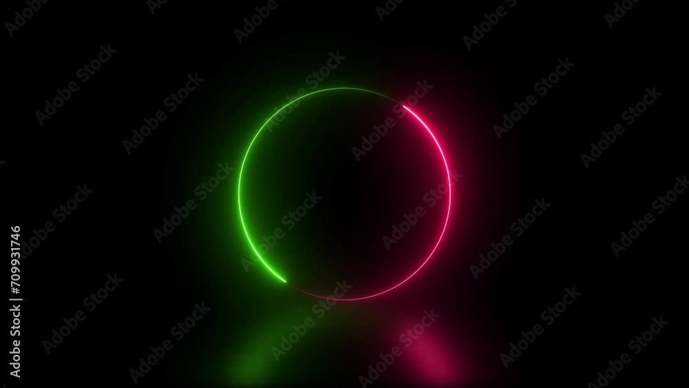 Abstract neon circle loop loading animation background. Abstract neon circle loop loading animation background.