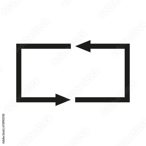 Two arrows follow one another. Vector illustration.